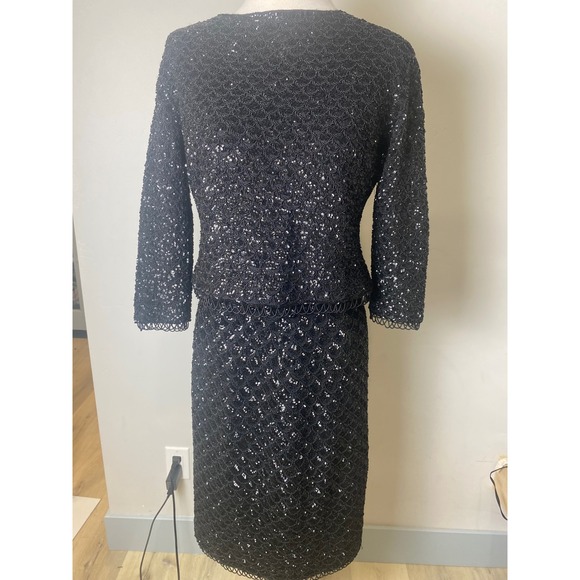 Doreen Dresses & Skirts - Vintage Doreen Black Sequin Beaded 2 Piece Skirt Set Hand Decorated Hong Kong